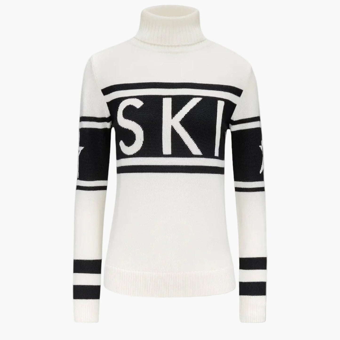 Women's Luxury Ski Turtleneck Sweater - Sporty Graphic Winter Knitwear