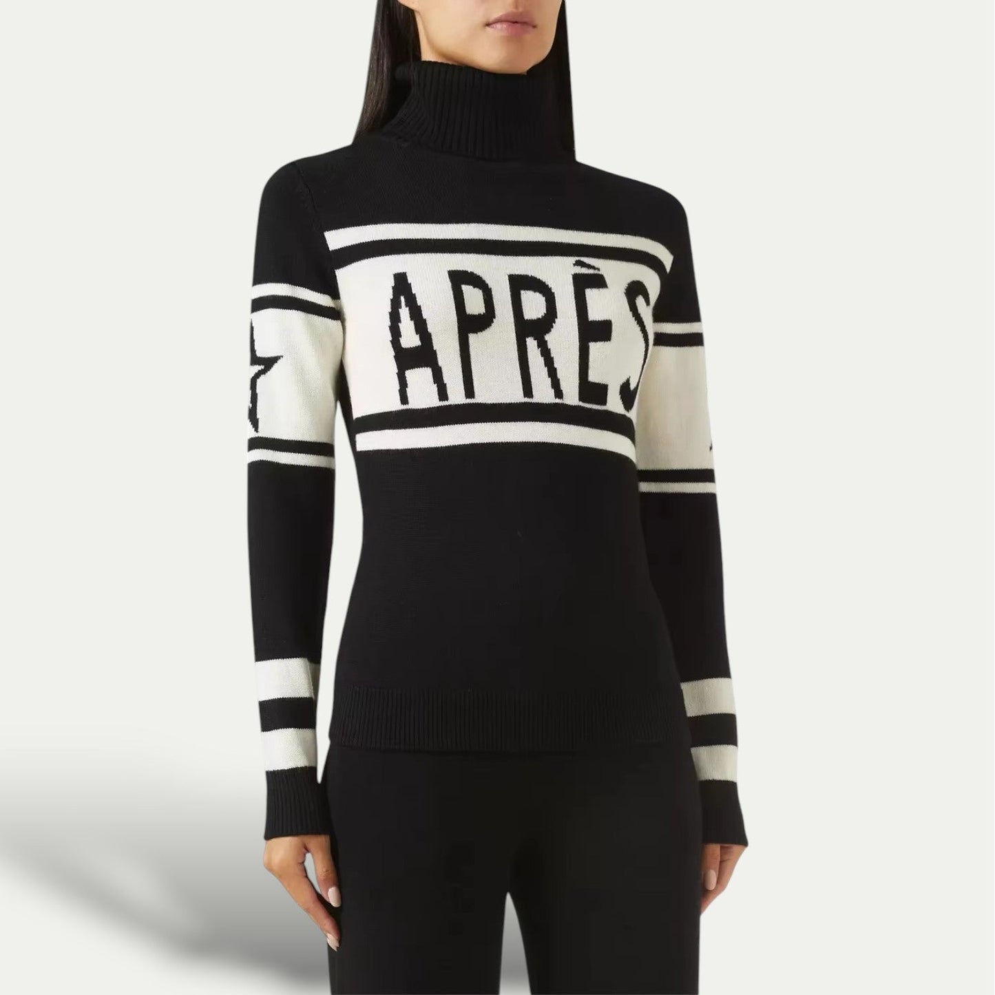 Women's Après-Ski Turtleneck Sweater - Winter Sports Style Pullover