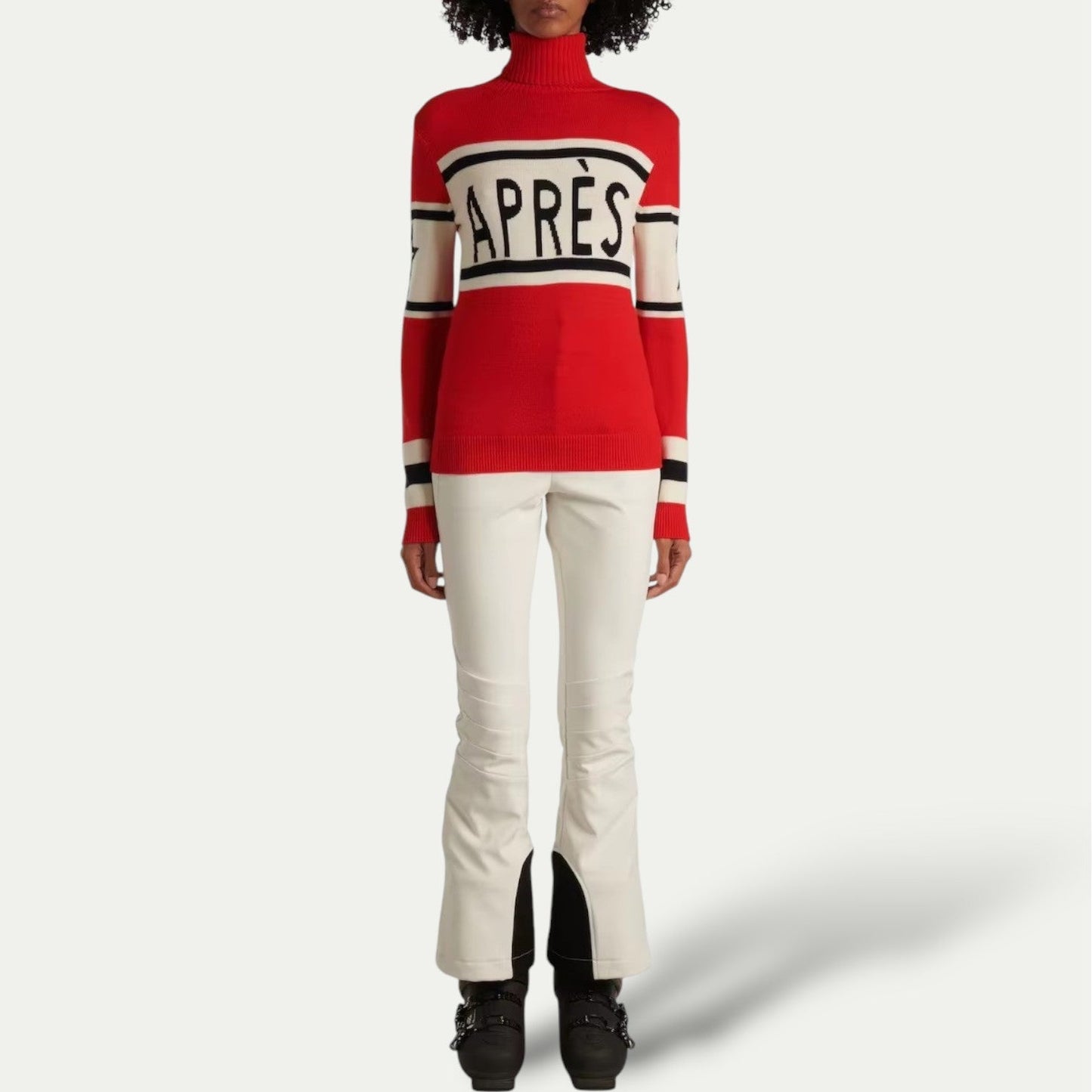 Women's Après-Ski Turtleneck Sweater - Winter Sports Style Pullover