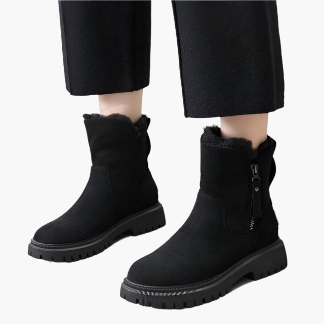 Women's Winter Waterproof Fashion Ankle Boots with Warm Lining and Non-Slip Sole