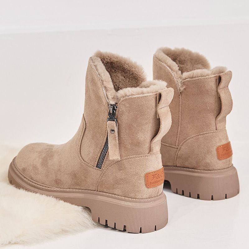 Women's Winter Waterproof Fashion Ankle Boots with Warm Lining and Non-Slip Sole
