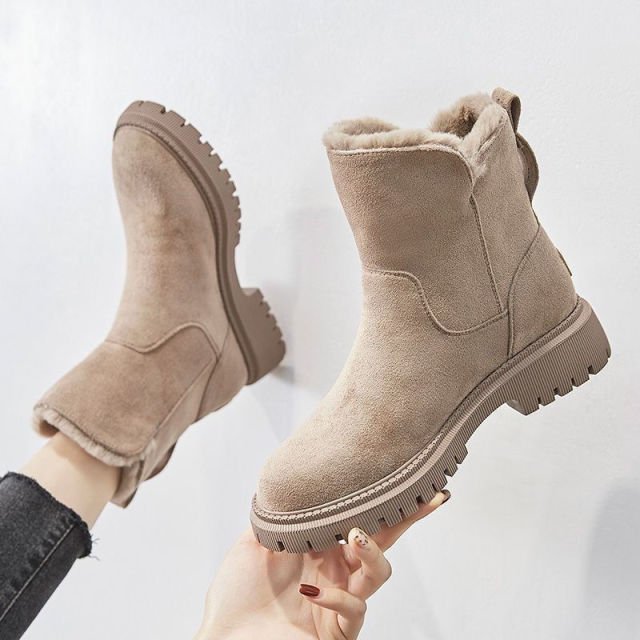 Women's Winter Waterproof Fashion Ankle Boots with Warm Lining and Non-Slip Sole
