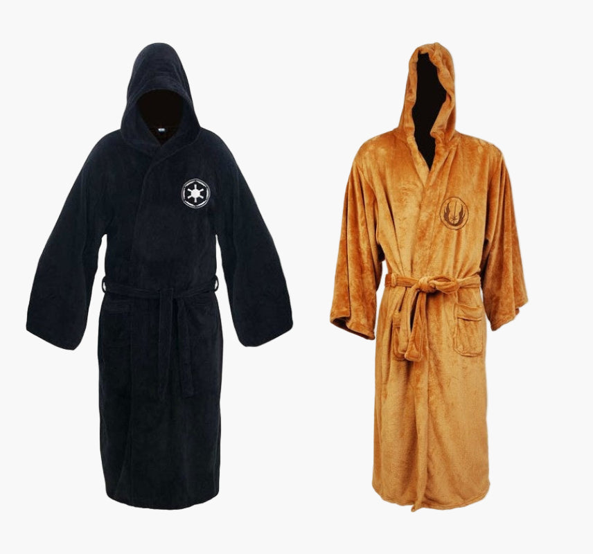 Men's Hooded Cosplay Bathrobe – Jedi & Sith Inspired Loungewear for Home and Costume