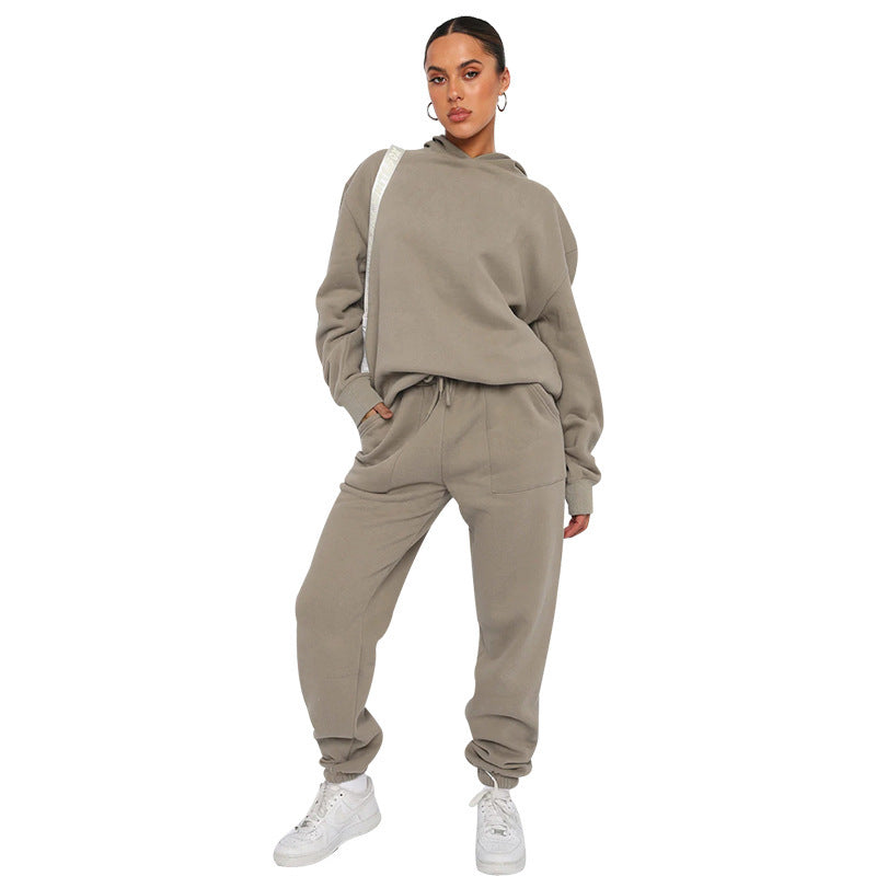 Alison – Solid Color Hooded Long Sleeve Sweater