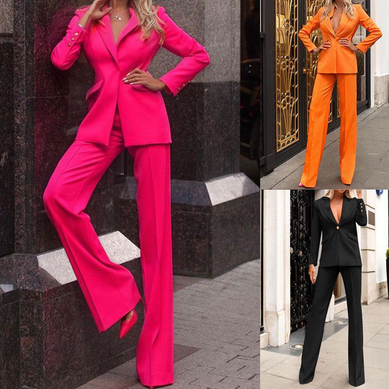 Emily – Stylish Casual Suit with Straight-Leg Pants
