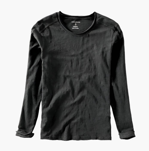 Men's Vintage Fit Layered Illusion Long Sleeve V-Neck Shirt Smart Casual
