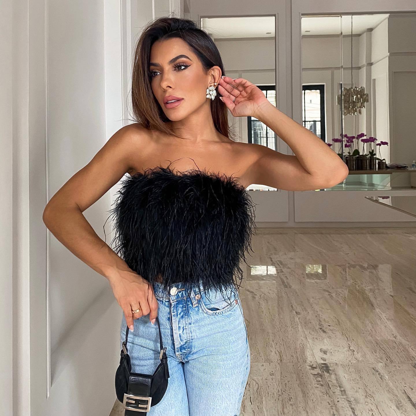 Brenda – Fashion Fluffy Tube Top for Women
