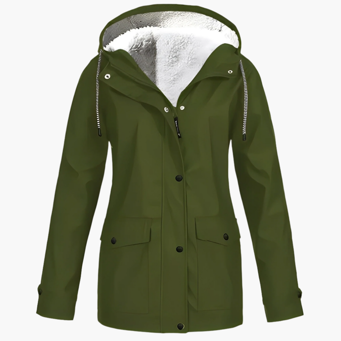 Women's Fleece-Lined Waterproof Winter Rain Jacket – Stylish Outdoor Coat for Cold and Wet Weather
