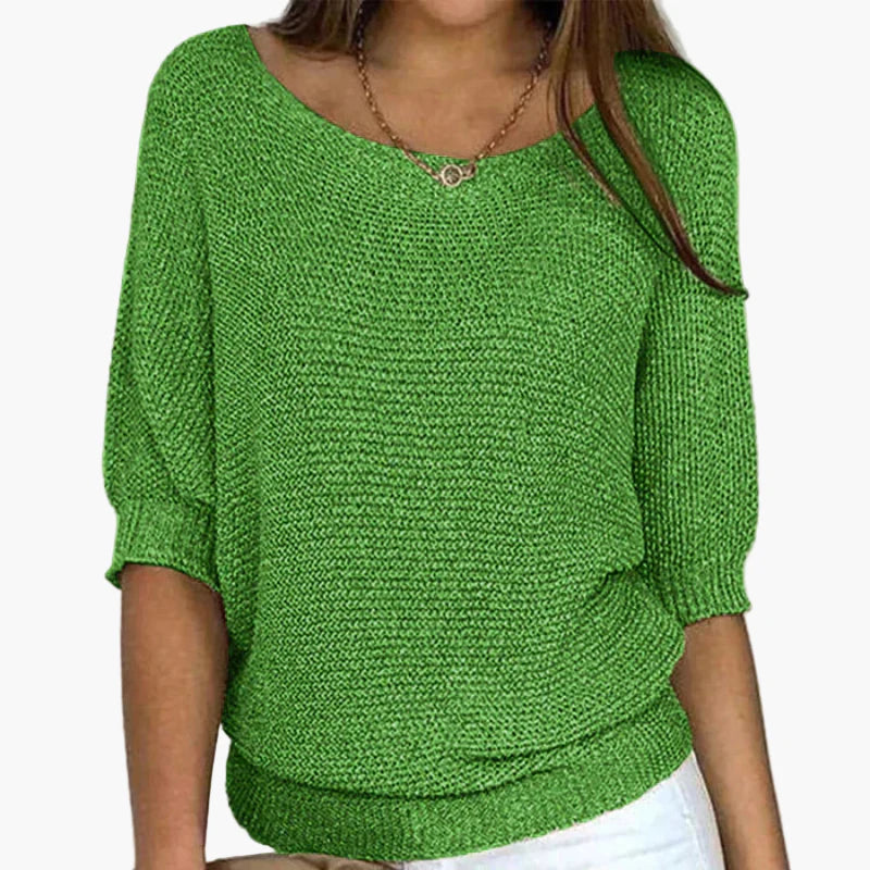 Women's Relaxed Knit Pullover Sweater for Everyday Comfort and Style