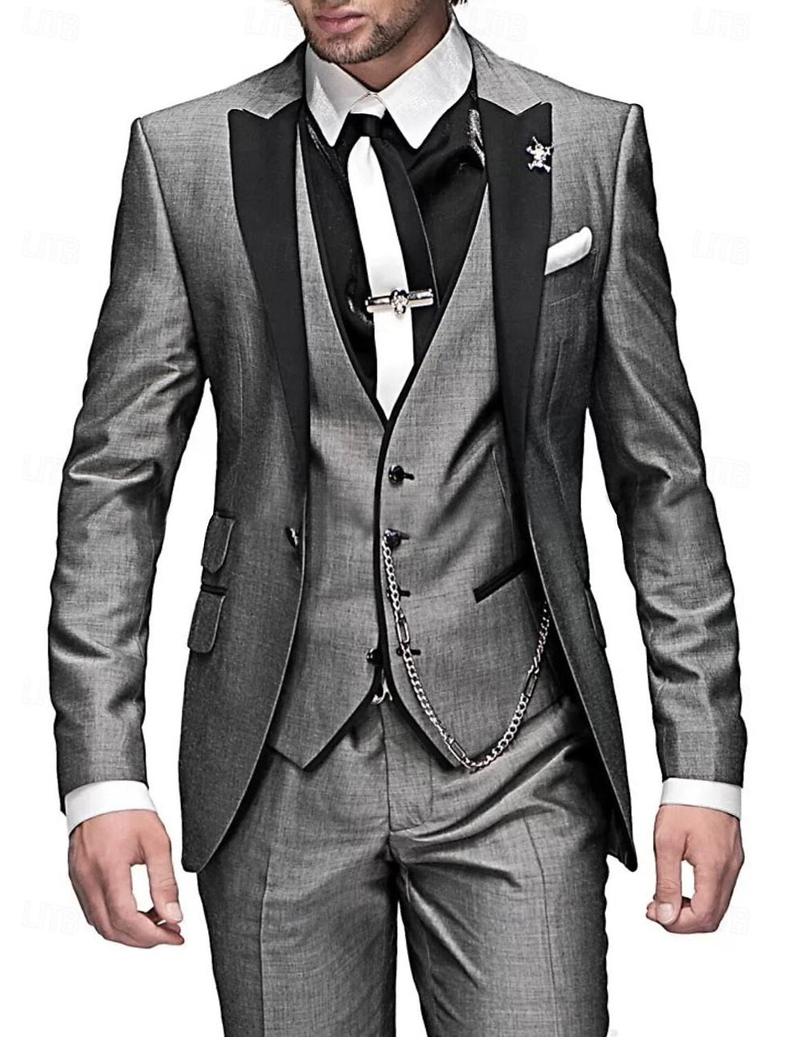 Men's 3-Piece Classic Business Suit Set – Formal Slim Fit Outfit for Special Occasions