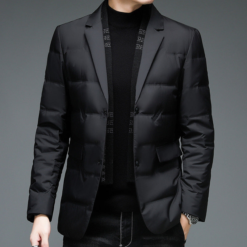 Glenn – Casual Down Jacket with Detachable Scarf Collar