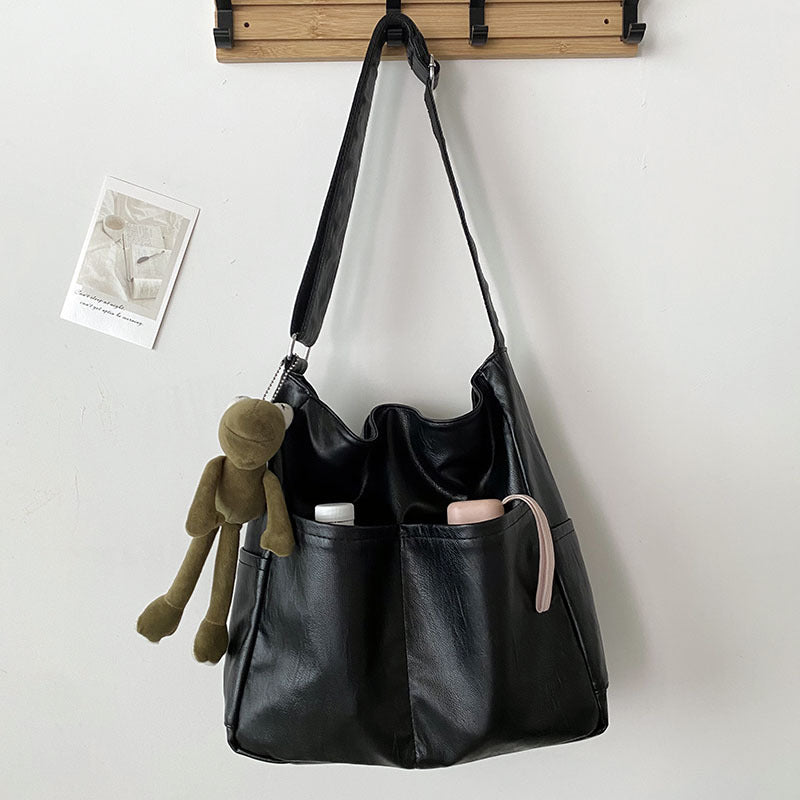 Imogen – Large Capacity Soft Vegan Leather Bucket Bag