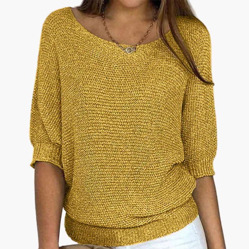 Women's Relaxed Knit Pullover Sweater for Everyday Comfort and Style