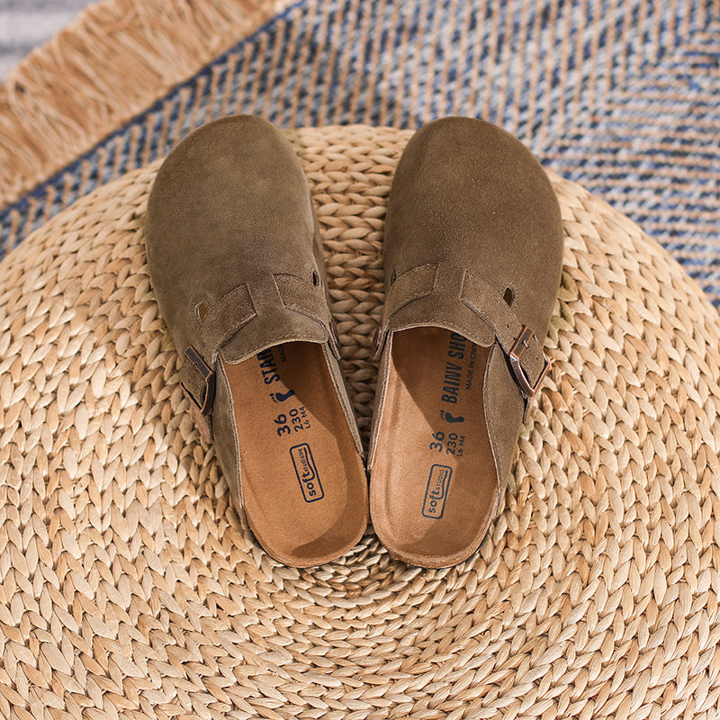 Danielle – French Retro Closed Toe Half Slippers
