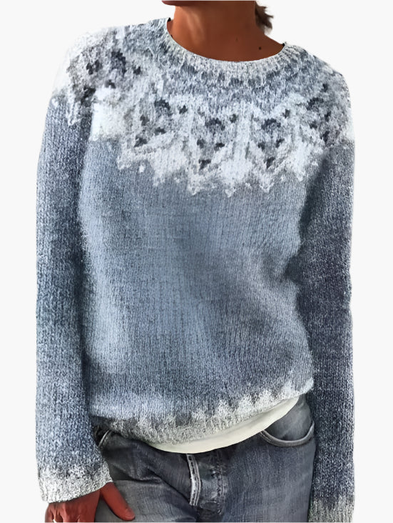 Women's Retro-Style Knitted Sweater, Casual Vintage Pullover for Autumn Winter
