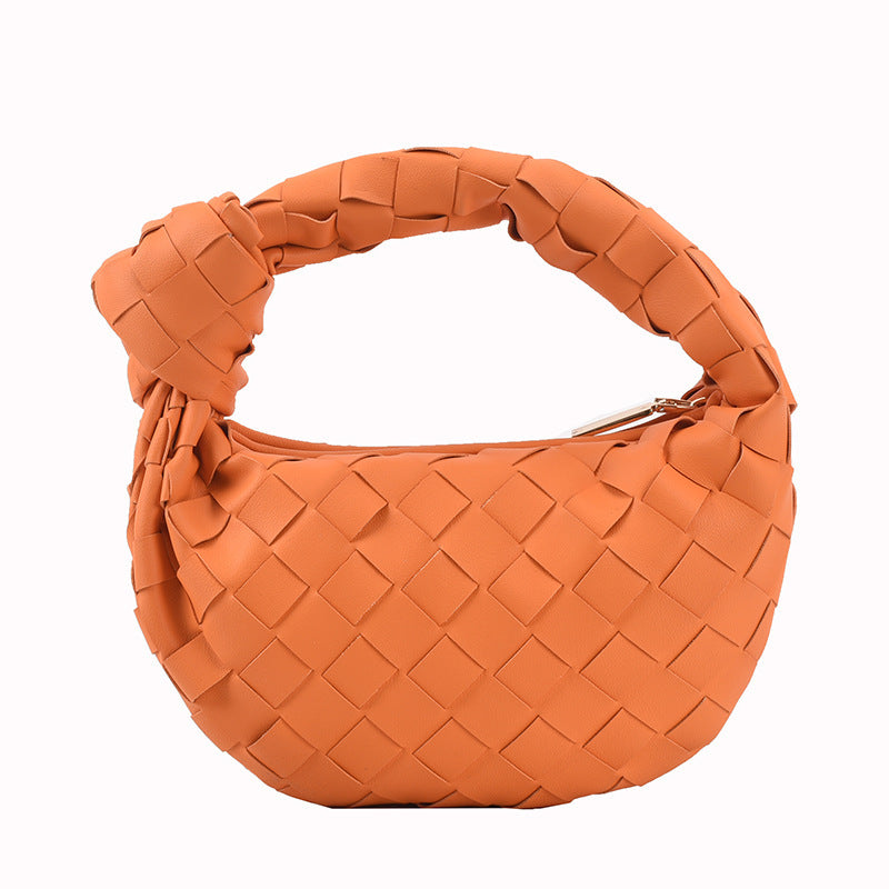 Angela – Woven Small Round Bag in Solid Colors