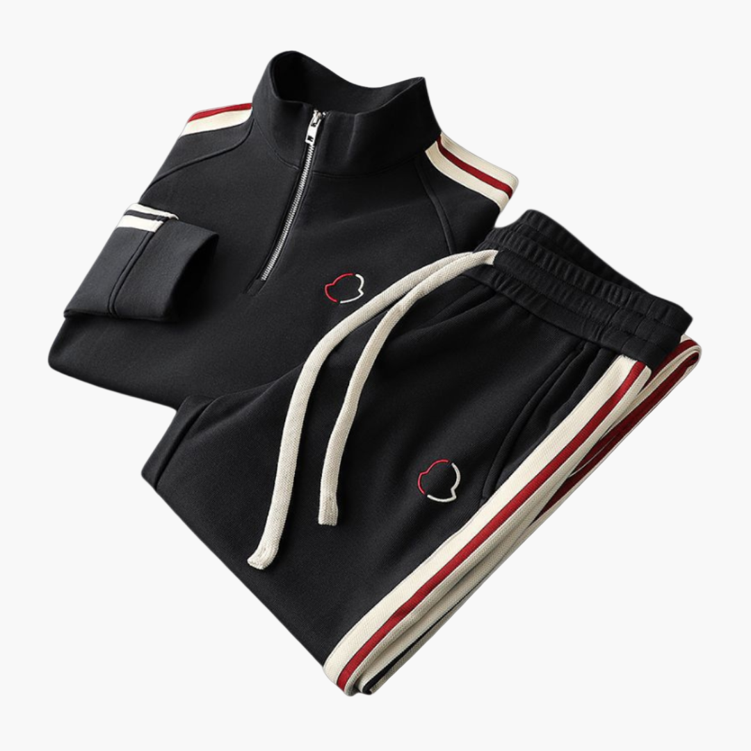 Men's Modern Jogging Suit with Half-Zip Sweater – Sporty Comfort and Casual Style