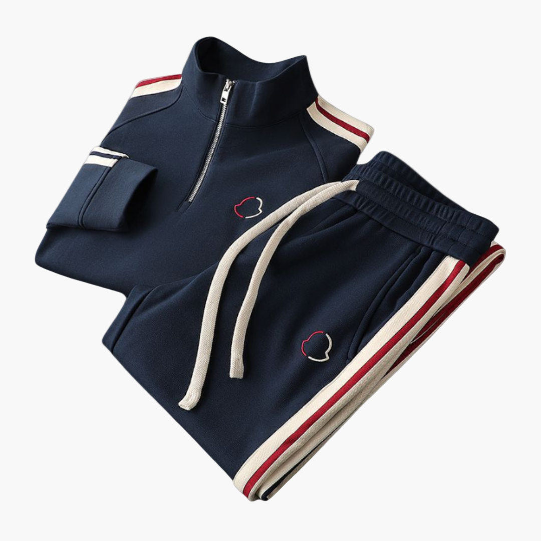 Men's Modern Jogging Suit with Half-Zip Sweater – Sporty Comfort and Casual Style