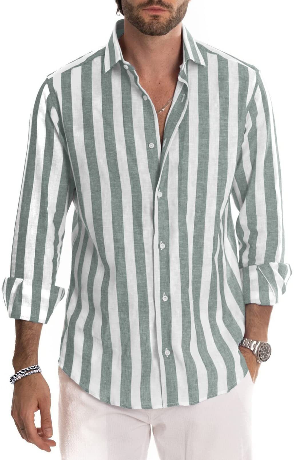 Leah – Loose Polo Collar Striped Shirt