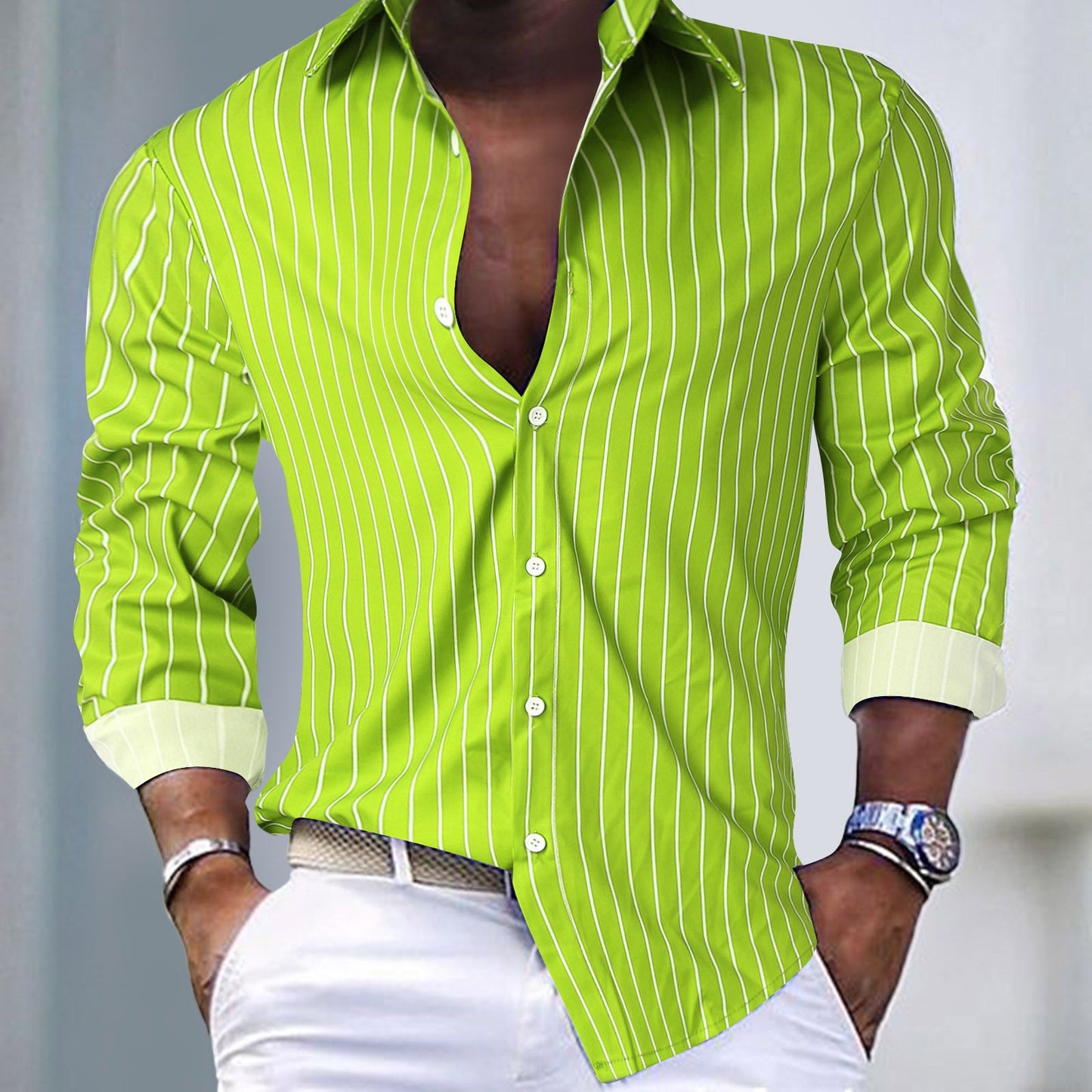 Glenn – Striped Long Sleeve Cardigan