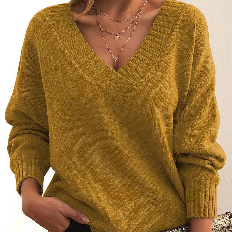 Melanie – Loose V-neck Casual Sweater
