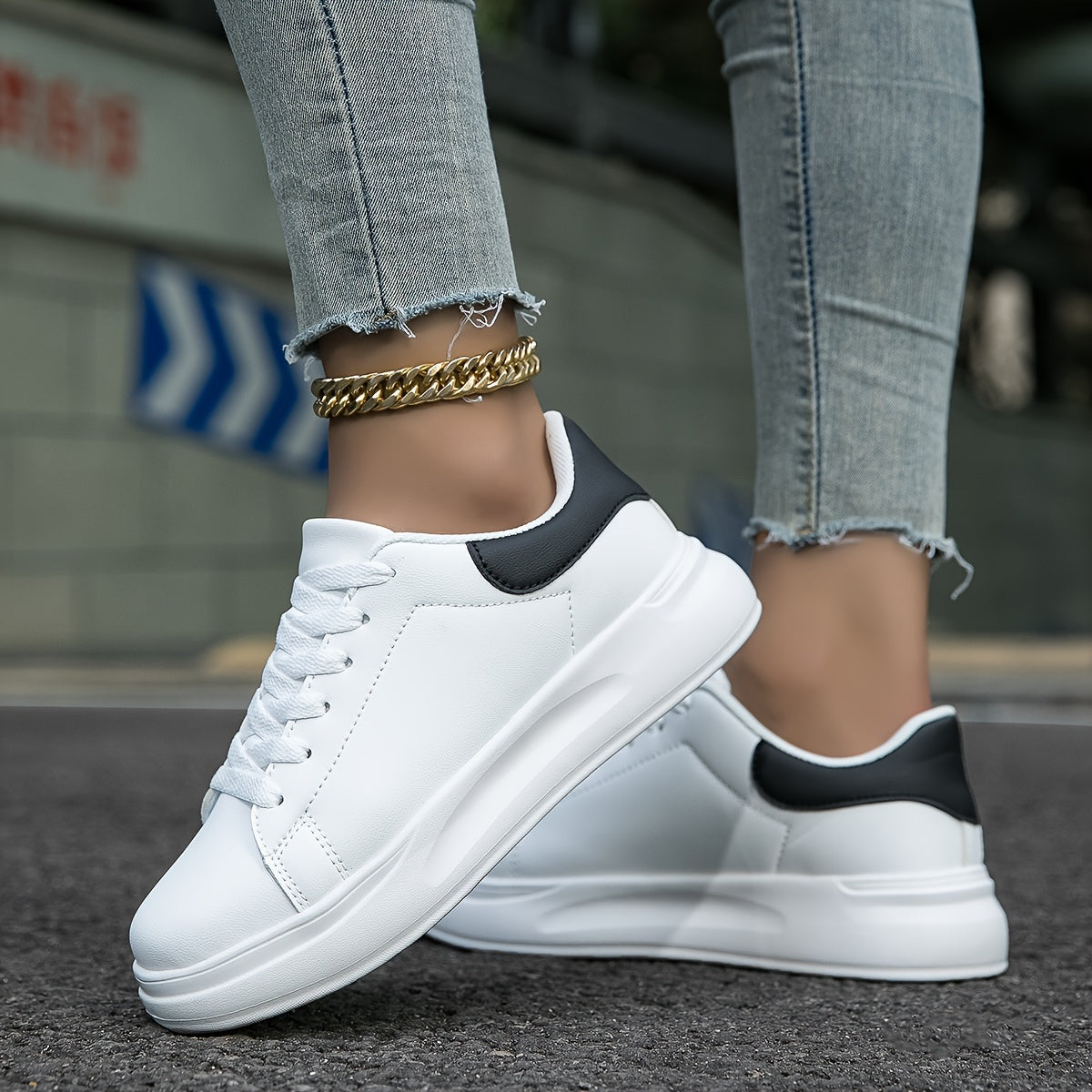 Sara – Clean White Vegan Leather Sneakers