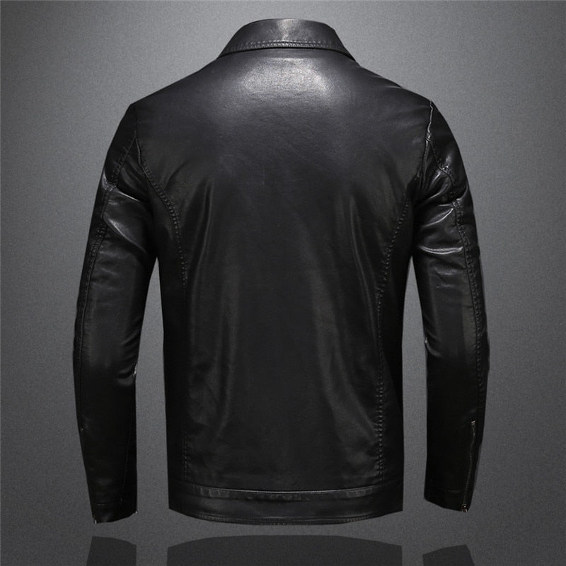 Men's Classic Faux Leather Jacket – Timeless Elegant Style for Casual and Formal Occasions