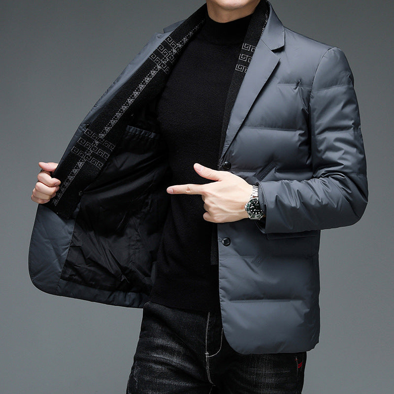 Glenn – Casual Down Jacket with Detachable Scarf Collar