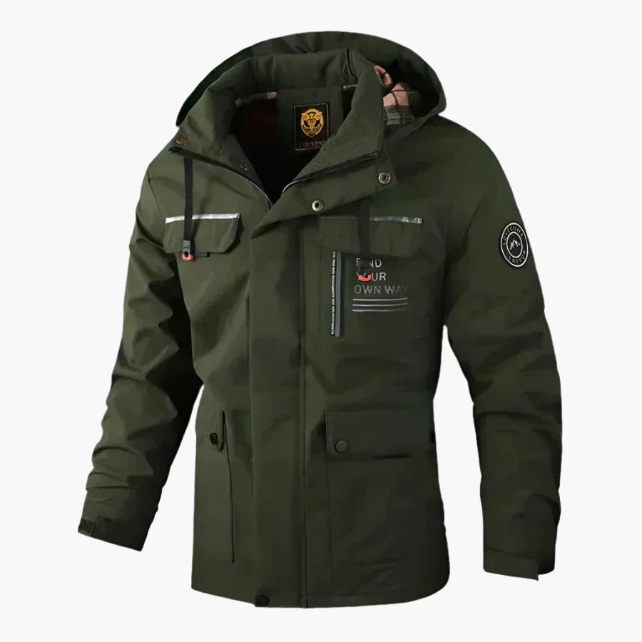 Men's Outdoor Waterproof Windproof Hooded Winter Jacket - Fashionable Cold Weather Coat