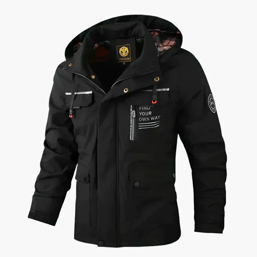 Men's Outdoor Waterproof Windproof Hooded Winter Jacket - Fashionable Cold Weather Coat