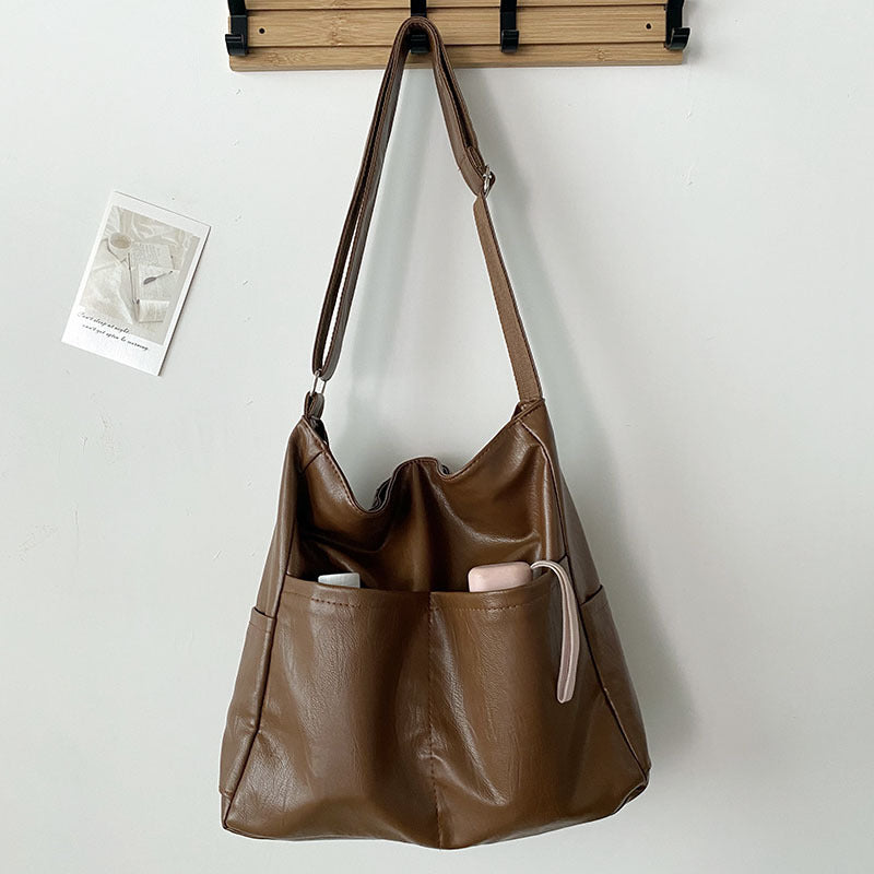 Imogen – Large Capacity Soft Vegan Leather Bucket Bag