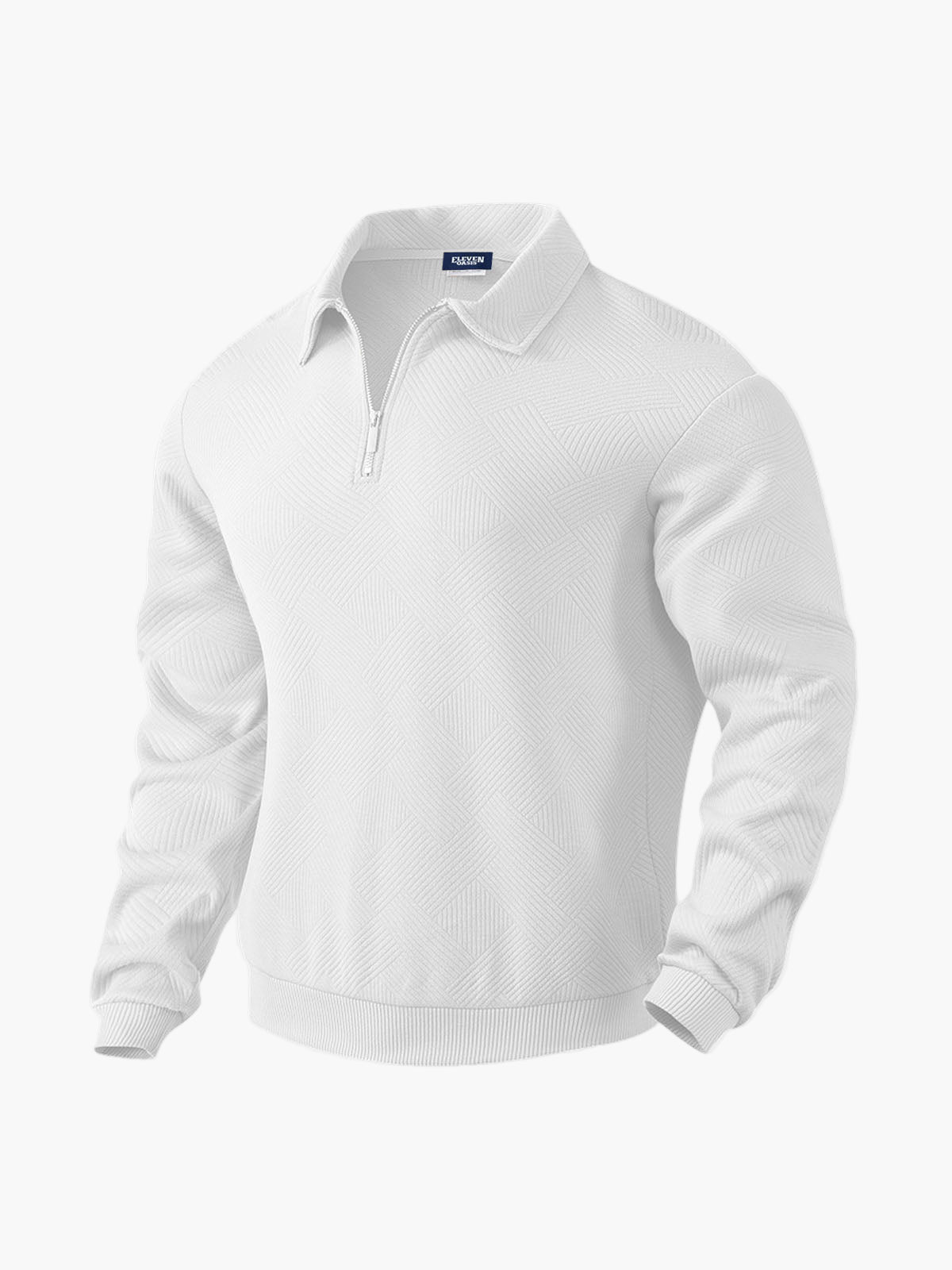 Men's Smart-Casual Textured Half-Zip Pullover Sweatshirt