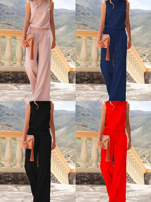 Women's Elegant Sleeveless Wide-Leg Jumpsuit for Special Occasions and Daily Wear