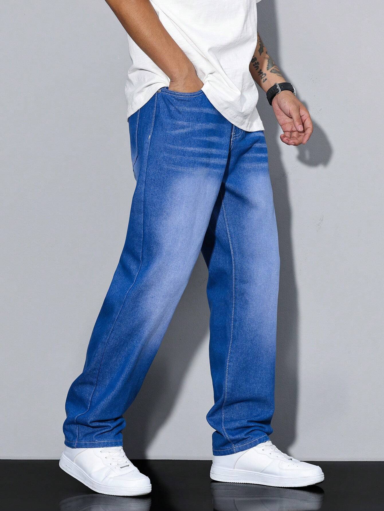 Men's Casual Loose Fit Straight Leg Jeans – Everyday Versatile Style