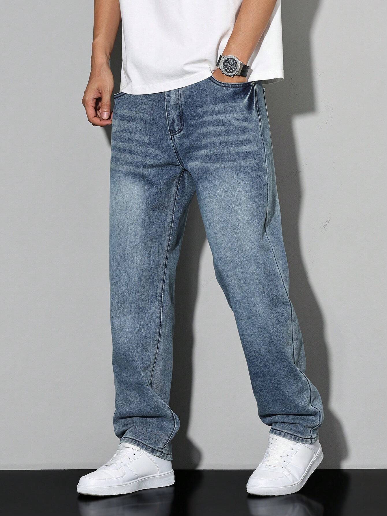 Men's Casual Loose Fit Straight Leg Jeans – Everyday Versatile Style