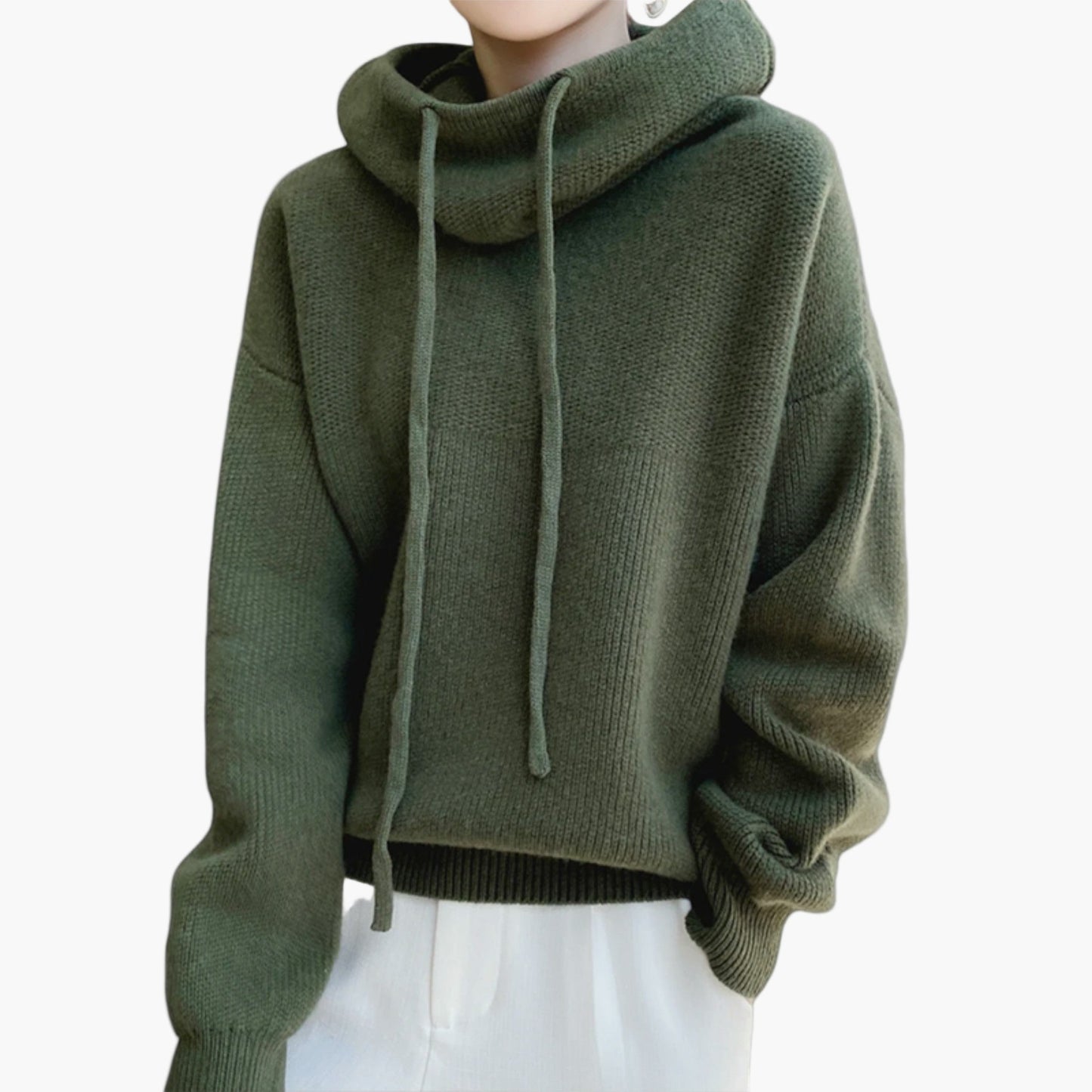 Women's Cozy Knit Hoodie Pullover Sweatshirt Casual Style