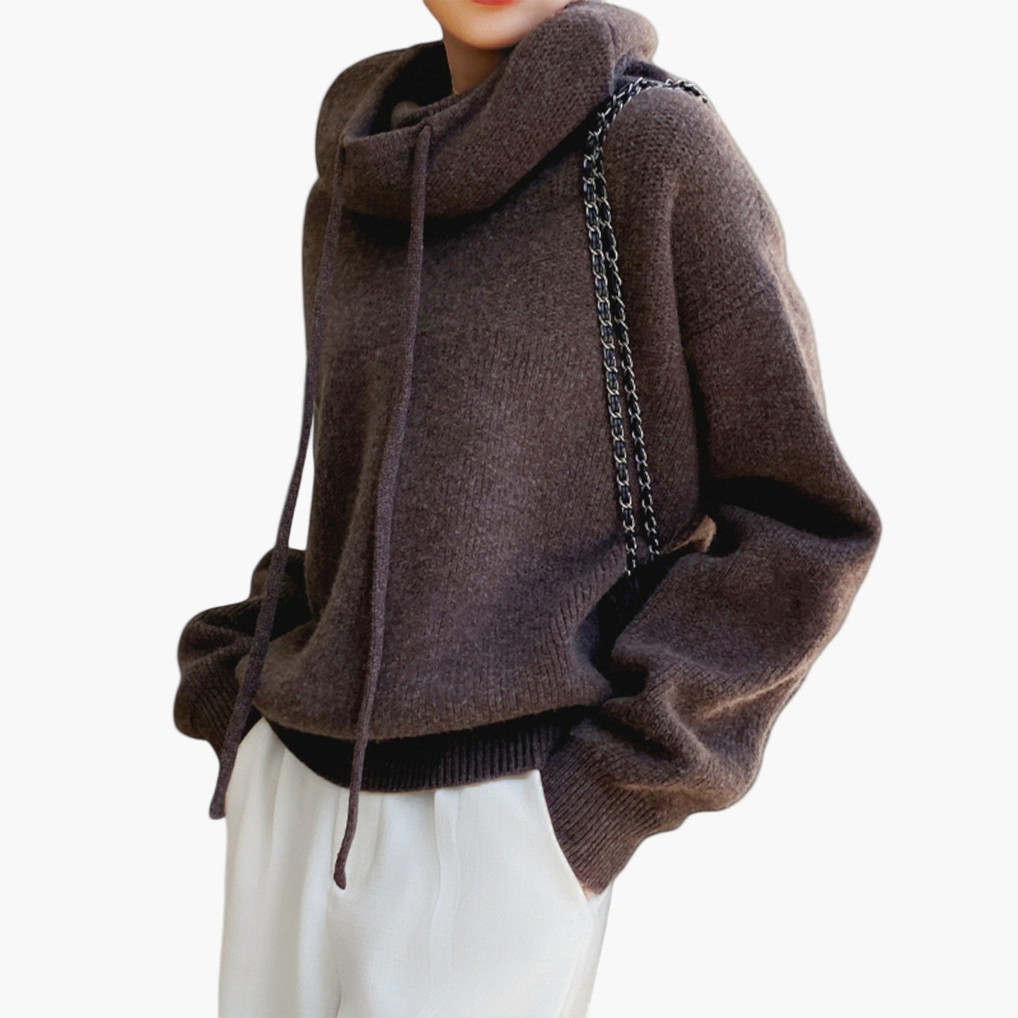 Women's Cozy Knit Hoodie Pullover Sweatshirt Casual Style