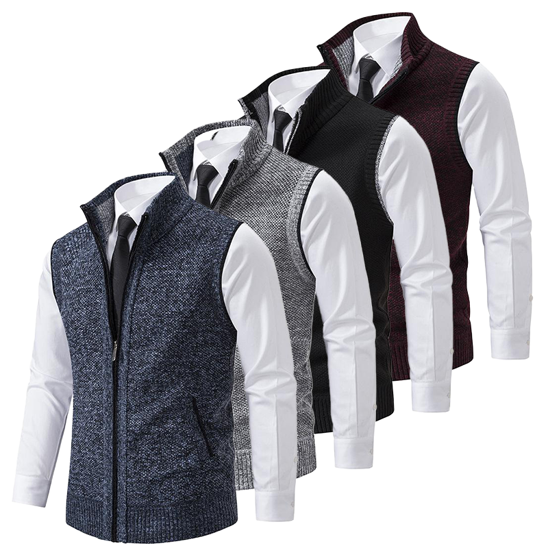 Men's Classic Business Casual Zipper Vest – Versatile Layer for Office and Everyday Style