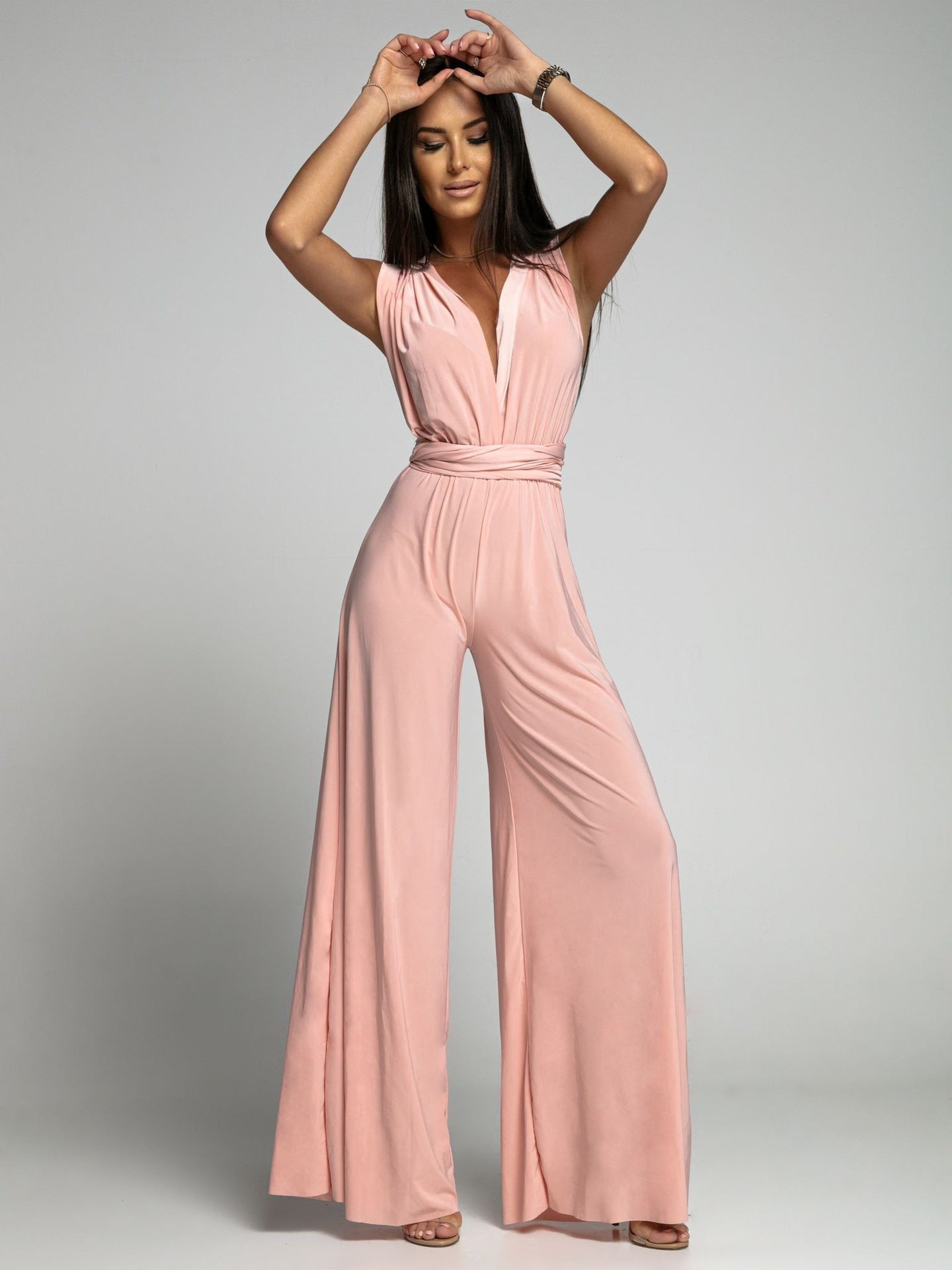 Women's Elegant Wide Leg Sleeveless Jumpsuit for Casual & Formal Occasions