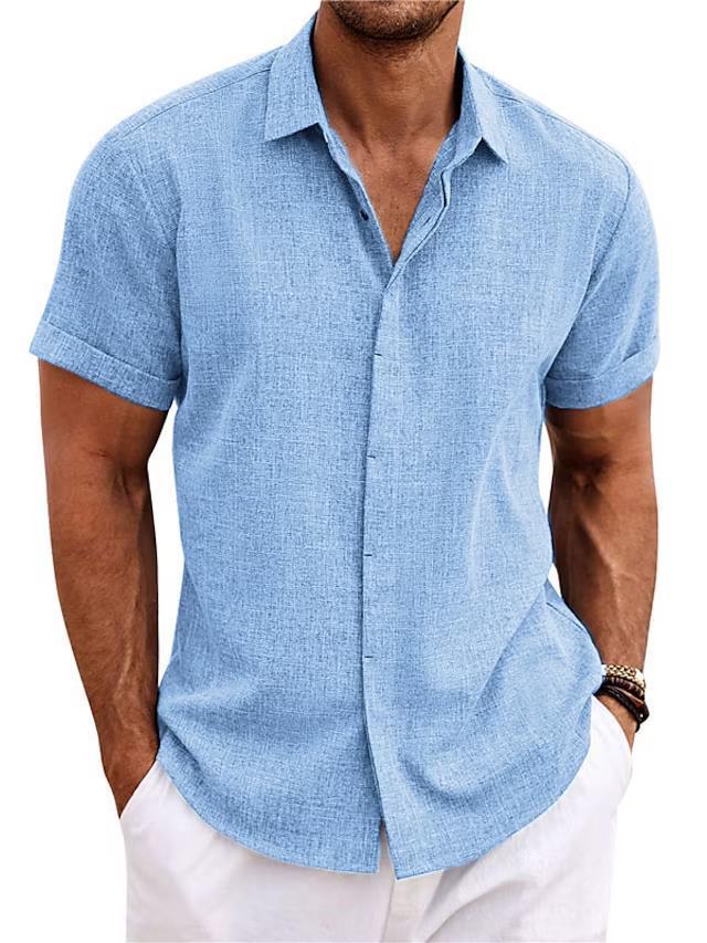 Bob – Men's Solid Color Loose Linen Short-sleeved T-shirt