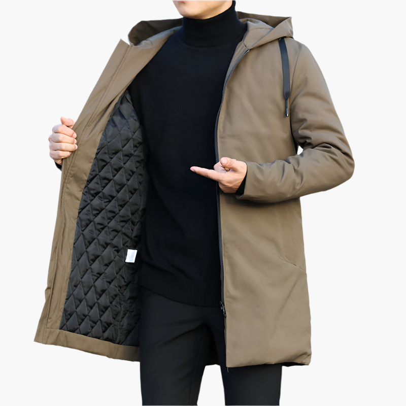Men's Sporty Winter Padded Waterproof Hooded Jacket – Windproof Casual Outerwear