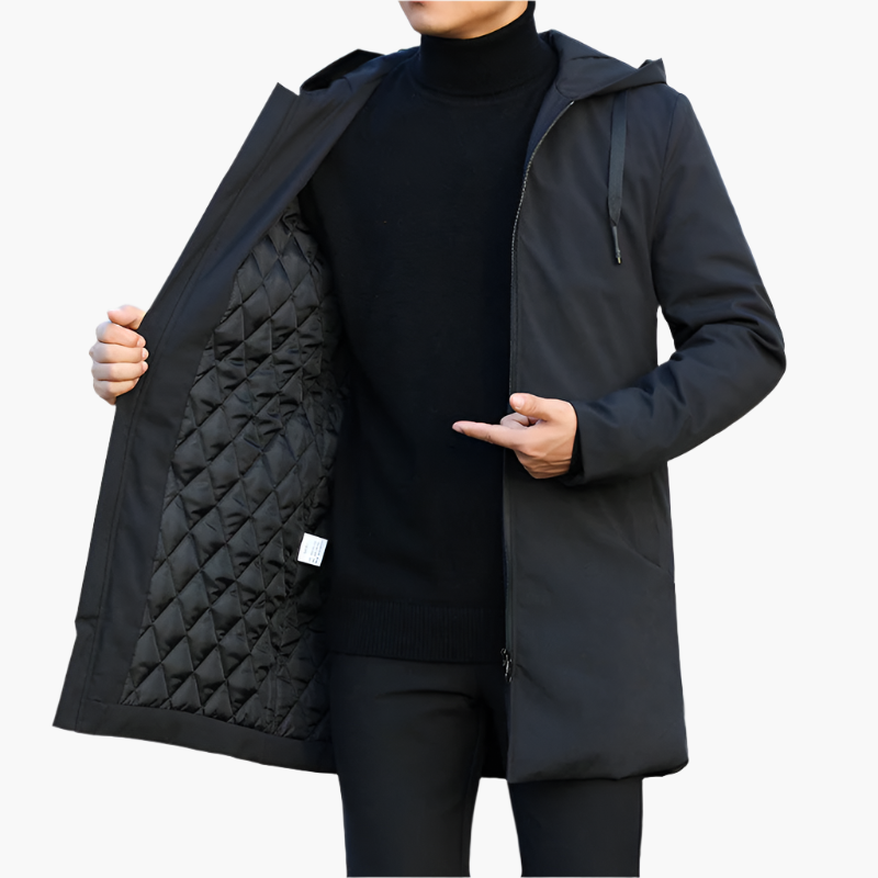 Men's Sporty Winter Padded Waterproof Hooded Jacket – Windproof Casual Outerwear