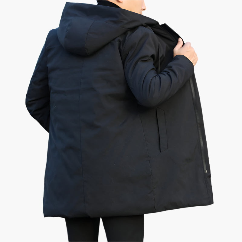 Men's Sporty Winter Padded Waterproof Hooded Jacket – Windproof Casual Outerwear