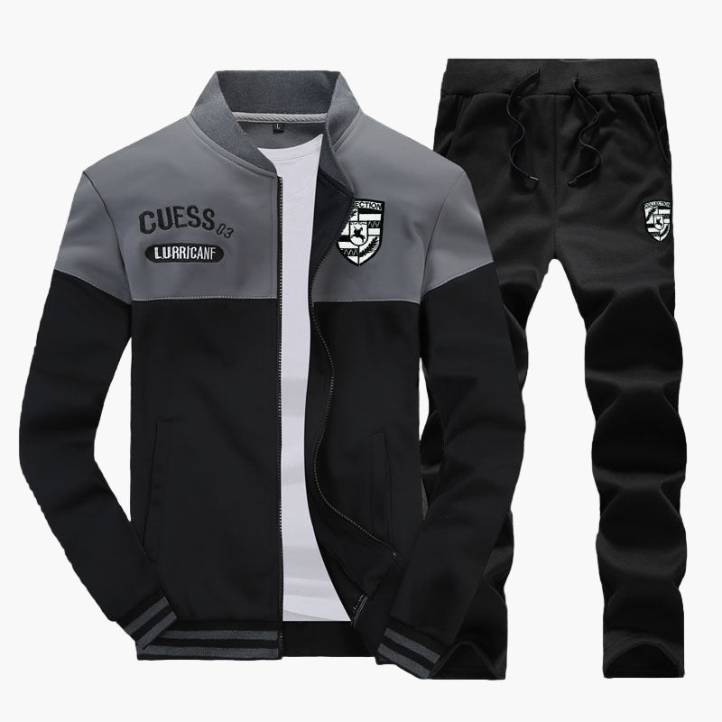 Men's Athletic Baseball Style Tracksuit Set – Sporty Training and Casual Outfit