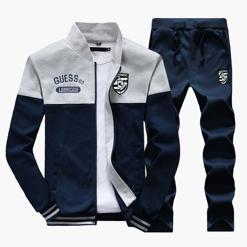 Men's Athletic Baseball Style Tracksuit Set – Sporty Training and Casual Outfit