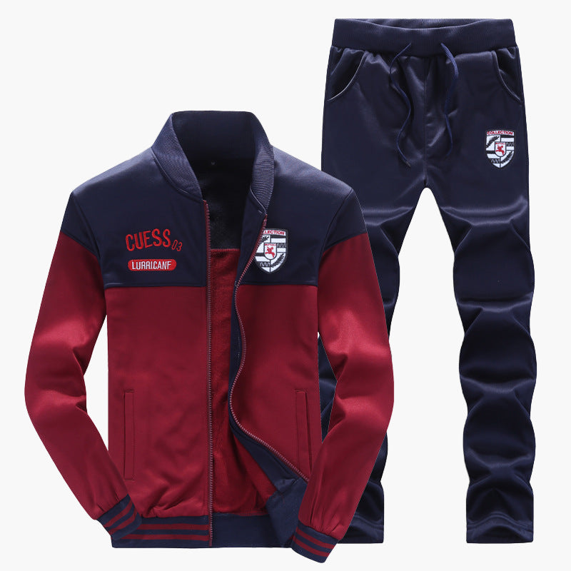 Men's Athletic Baseball Style Tracksuit Set – Sporty Training and Casual Outfit