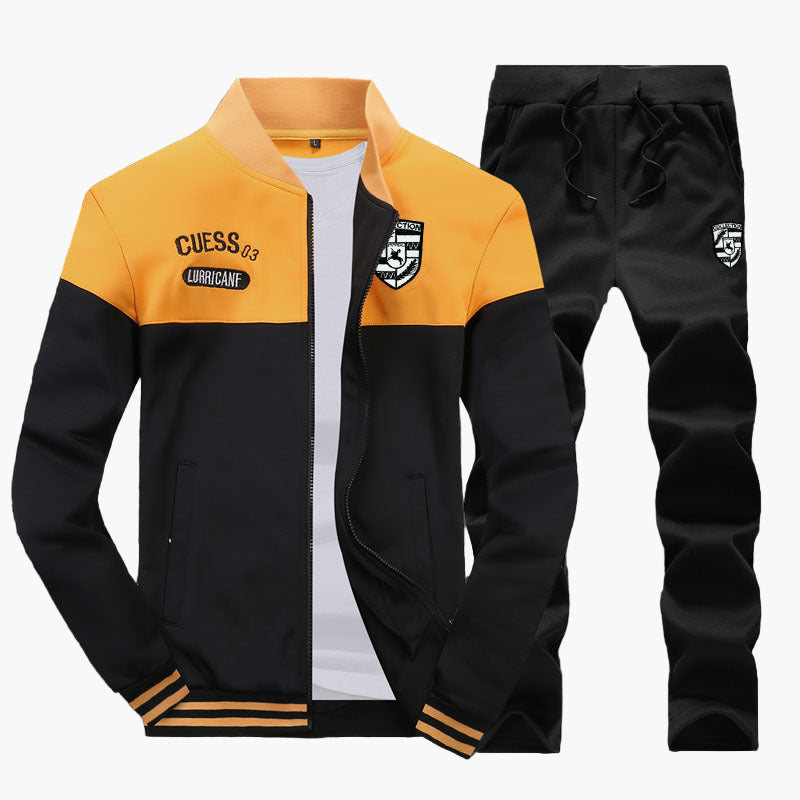 Men's Athletic Baseball Style Tracksuit Set – Sporty Training and Casual Outfit