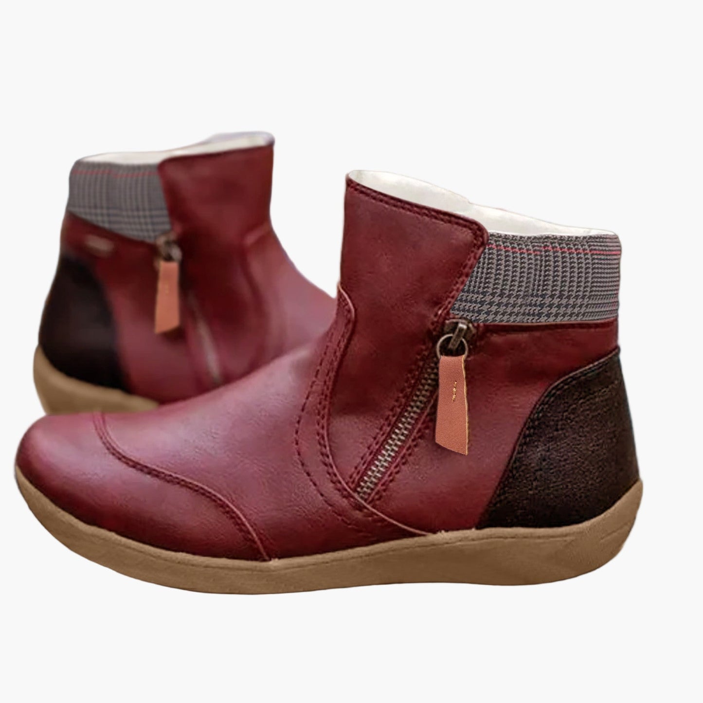 Women's Orthopedic Casual Ankle Boots with Zipper for Comfort and Support