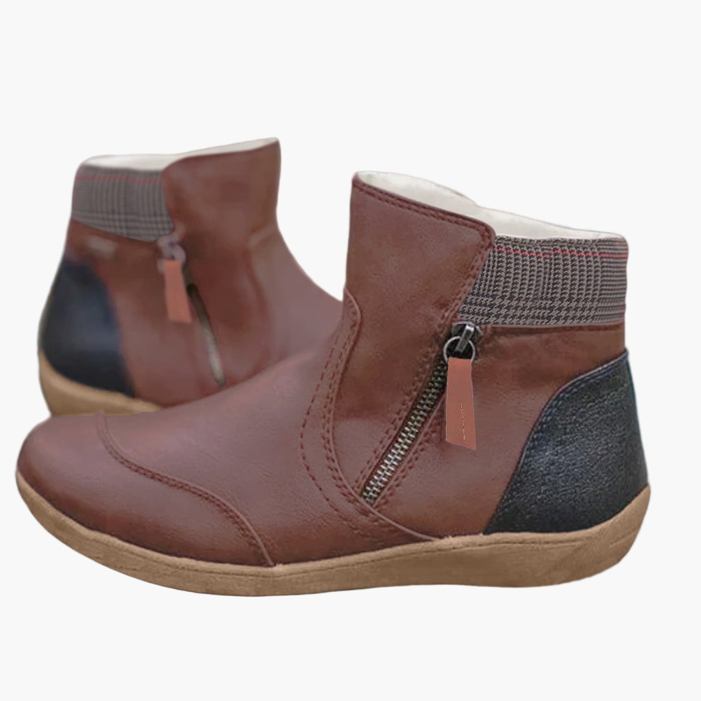 Women's Orthopedic Casual Ankle Boots with Zipper for Comfort and Support
