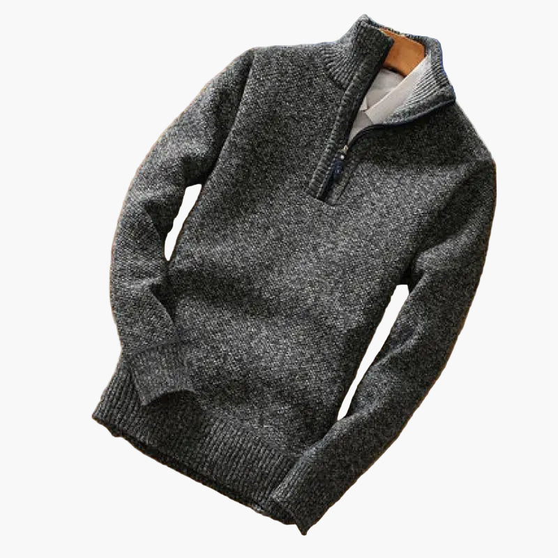 Men's Quarter Zip Knit Pullover Sweater - Relaxed Fit Casual & Smart Style
